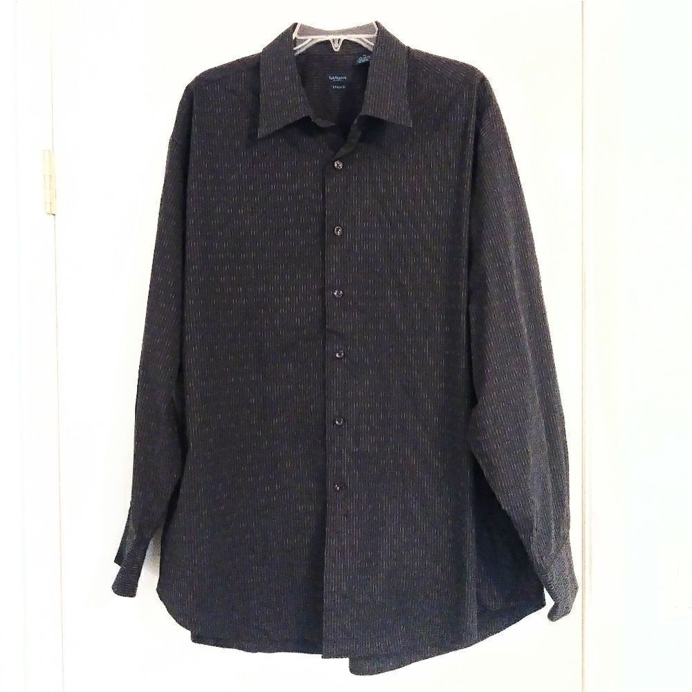 Van Heusen Black & Grey Pinstripe Dress Shirt